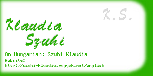 klaudia szuhi business card